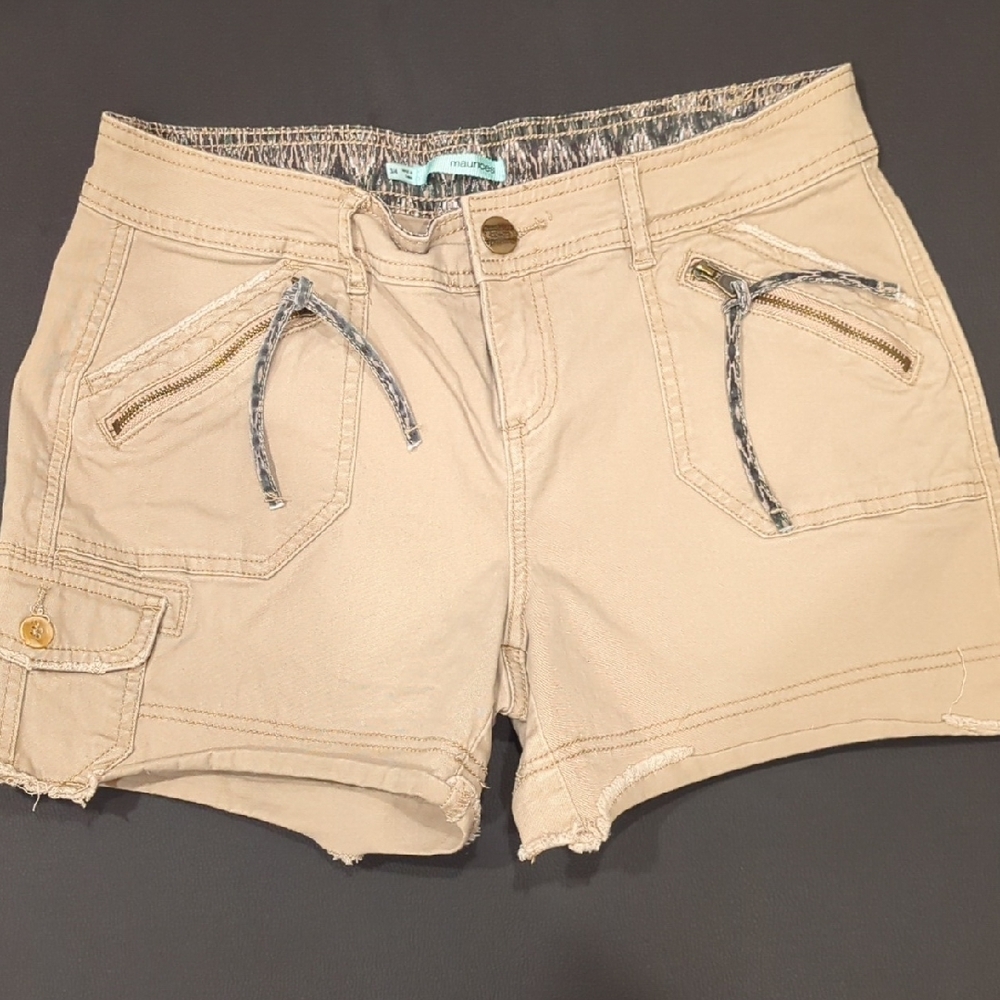 Maurices Tan Cargo Shorts with Cuffed Hem and Relaxed Fit